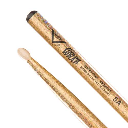 Vater 5a Colour Wrap Gold Sparkle Wood Tip VCG5A