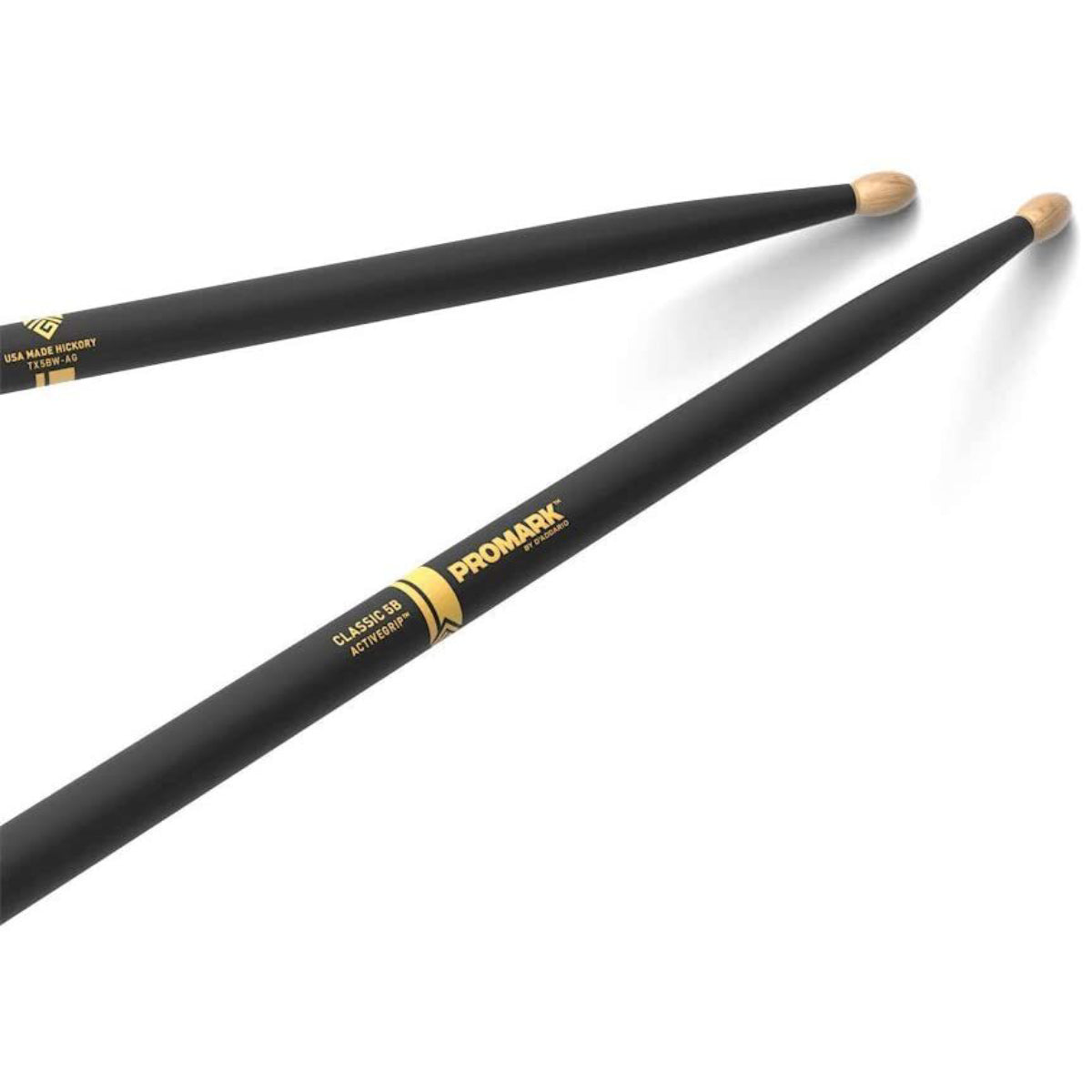 ProMark Classic 5B ActiveGrip Drumsticks Wood Tip TX5BW-AG