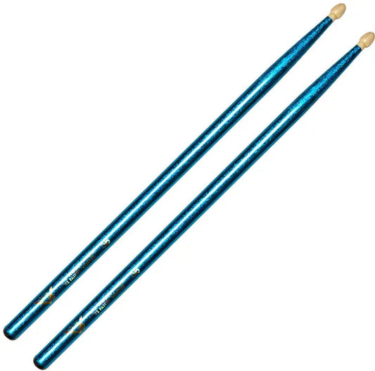 Vater 5B Colour Wrap Blue Sparkle Wood Tip VCB5B
