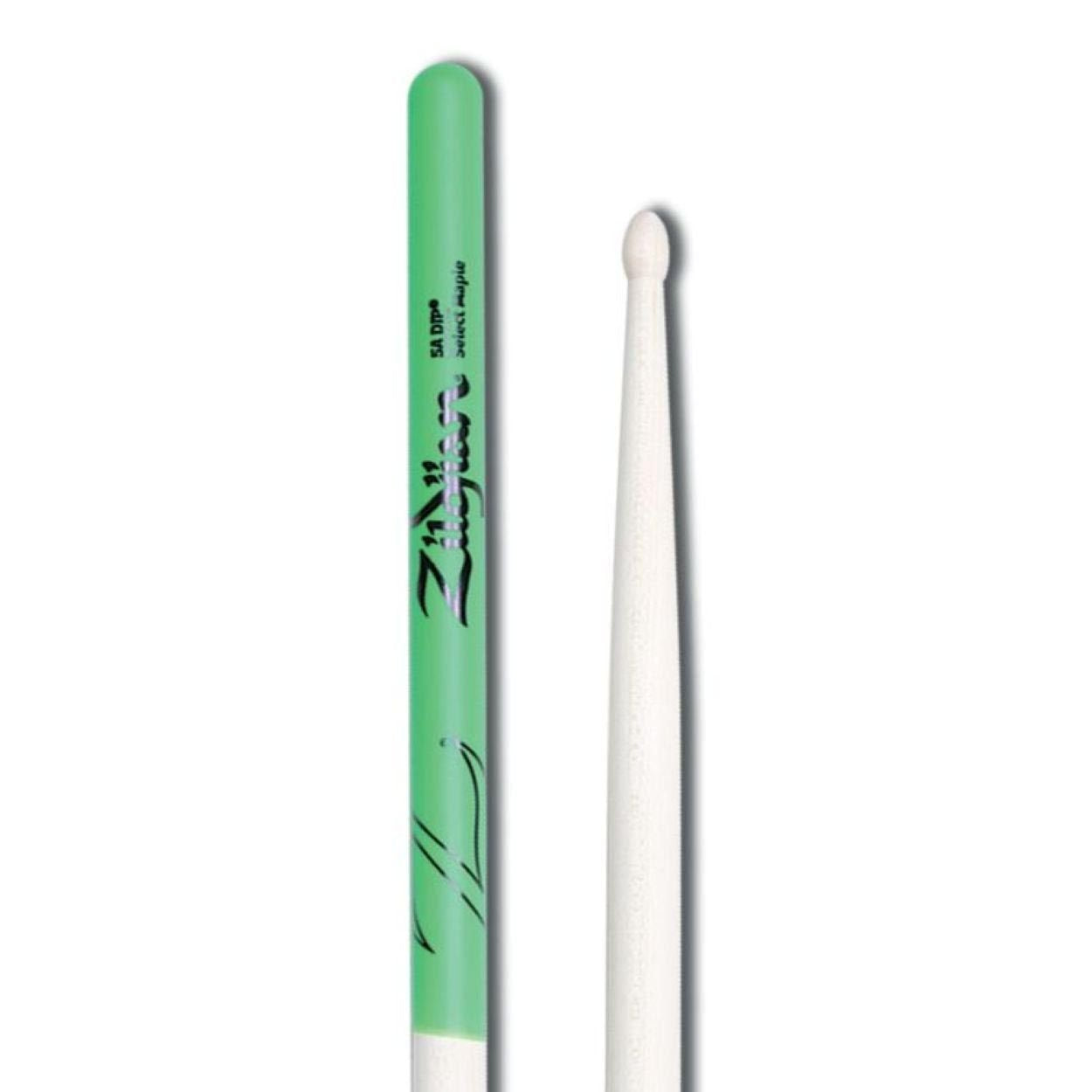 Zildjian 5A Maple Green Dip Wood Tip Z5AMDG